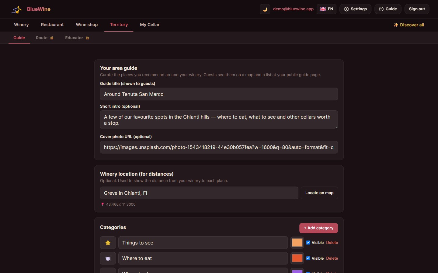 The map editor in your panel